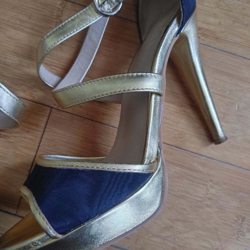 Love Moschino Black And Gold High Heeled Sandals View 3